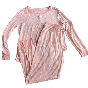Kate Spade celestial moon Pajama Set Size XL Pink & White - Long Sleeve & Pants